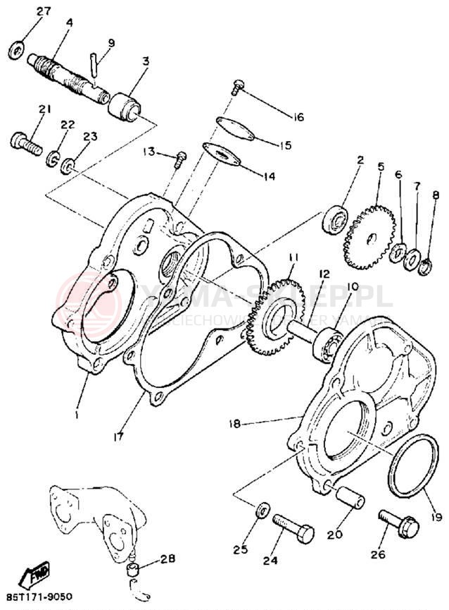 Schemat "PUMP DRIVE - GEAR" do Yamaha ENTICER LTR ET400TRP