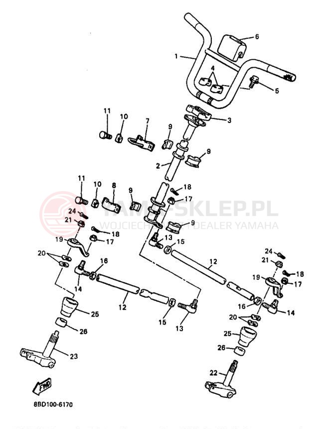 Schemat "Półki zawieszenia" do Yamaha BRAVO LT BR250TB