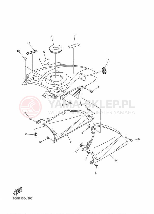 Schemat "INSTRUMENT PANEL" do Yamaha VENTURE MULTI PURPOSE PZ50MPFL