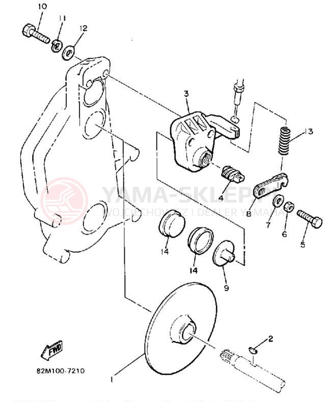Schemat "hamulec" do Yamaha EXCITER EX570M