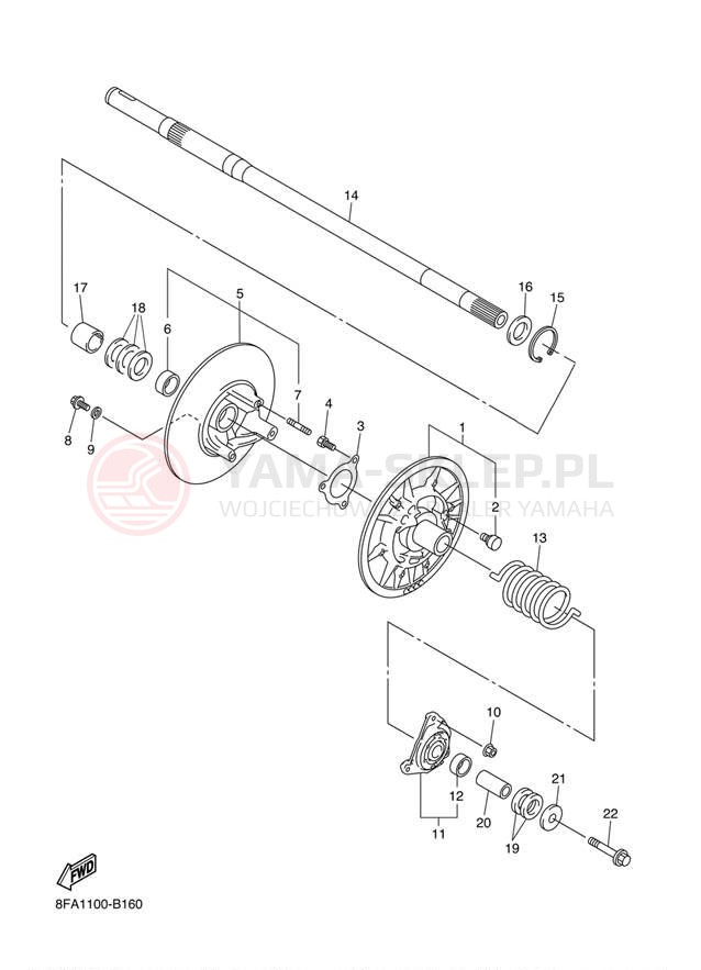 Schemat "Przeniesienie napędu" do Yamaha RX-1 LE RX10SH/RX10MSH