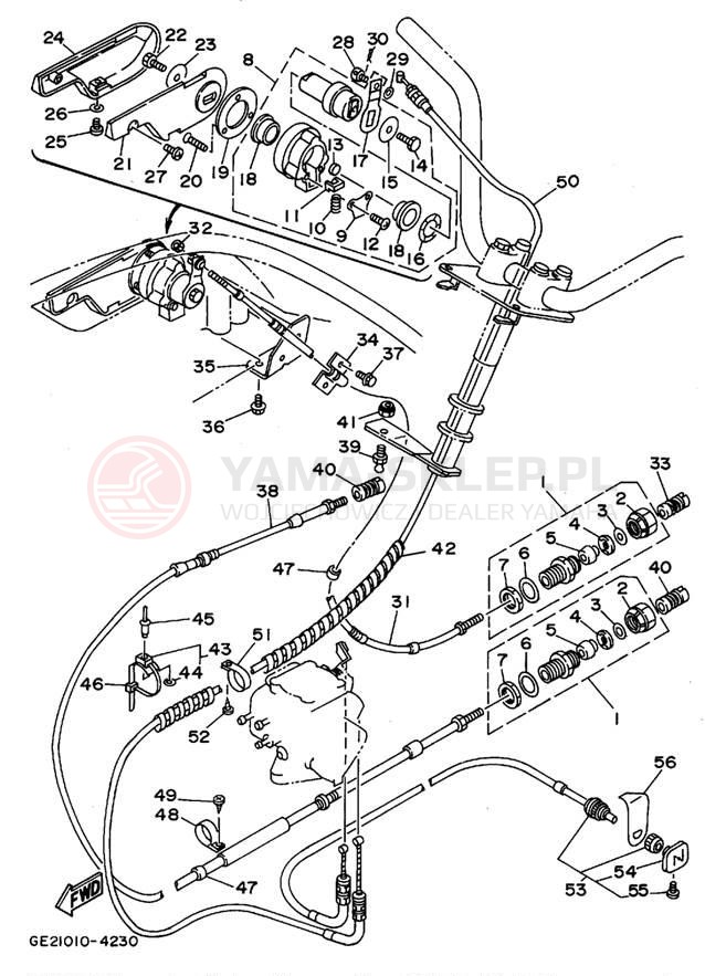 Schemat "Układ chlodzenia" do Yamaha WAVE RUNNER III GP WRA700T