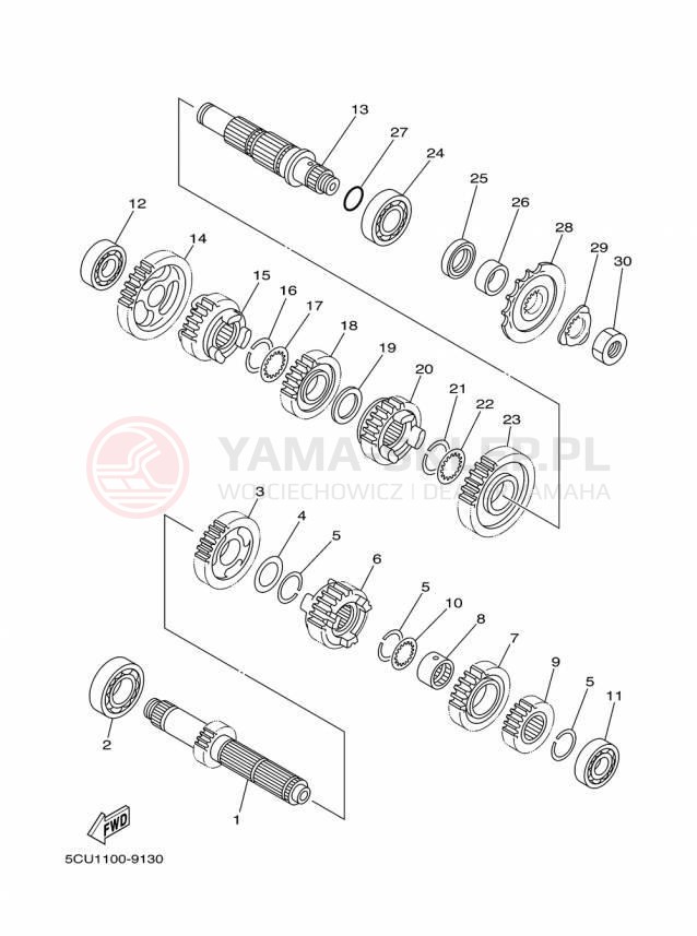 Schemat "Skrzynia biegów " do Yamaha YZ250 YZ250F2