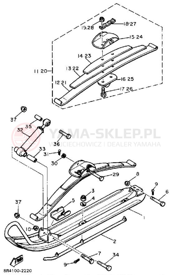 Schemat "płozy" do Yamaha BRAVO BR250P