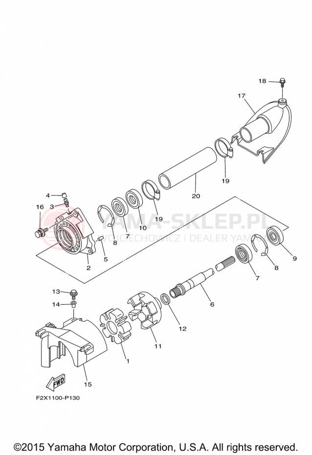 Schemat "JET UNIT" do Yamaha WAVERUNNER VX VX1100CP