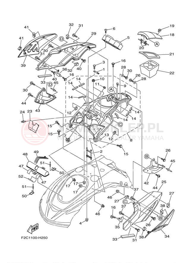 Schemat "ENGINE HATCH" do Yamaha WAVERUNNER FZR GX1800HB
