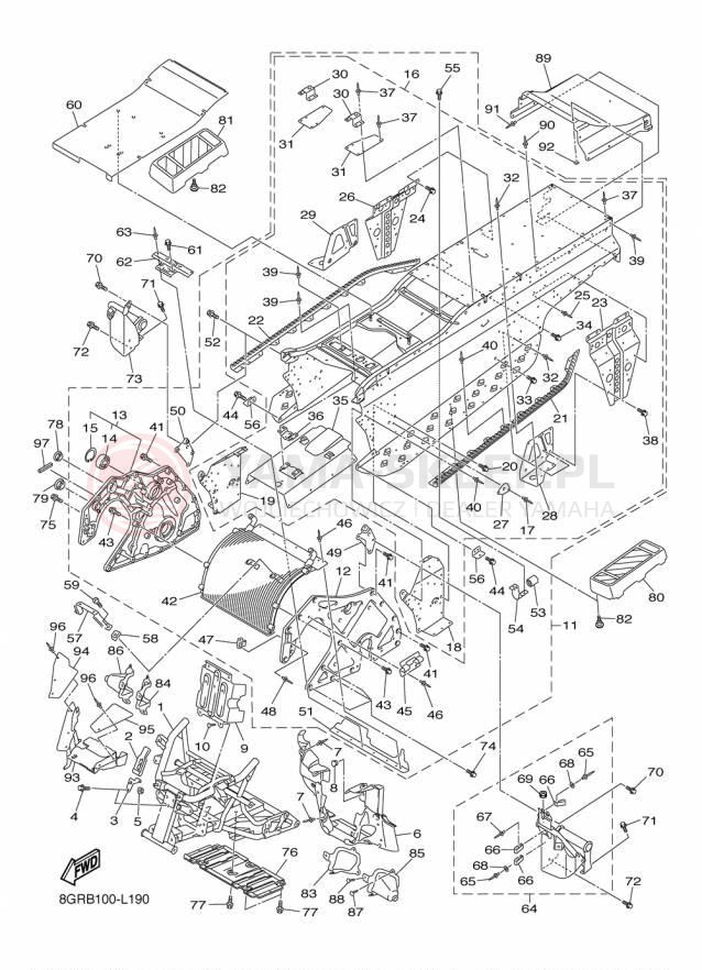Schemat "rama" do Yamaha VENTURE MULTI PURPOSE PZ50MPFL
