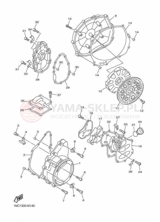 Schemat "Pokrywa silnika" do Yamaha FJR1300A FJR13AFC/FJR13AF