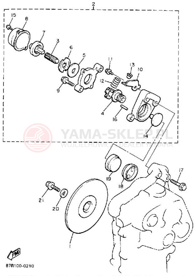 Schemat "hamulec" do Yamaha VK540 VK540ER