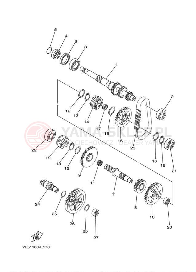 Schemat "Skrzynia biegów " do Yamaha RHINO 450 4WD YXR45FAVGR
