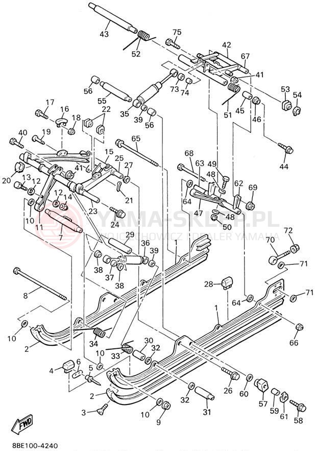 Schemat "Zawieszenie gąsiennicy" do Yamaha CS340 CS340ED