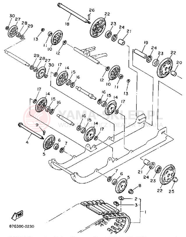 Schemat "Zawieszenie gąsiennicy" do Yamaha PHAZER II PZ480P
