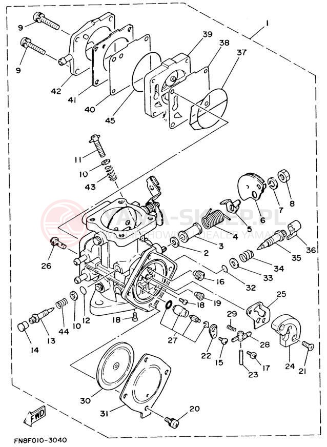 Schemat "Gaźnik" do Yamaha WAVE RUNNER VXR WRB650S