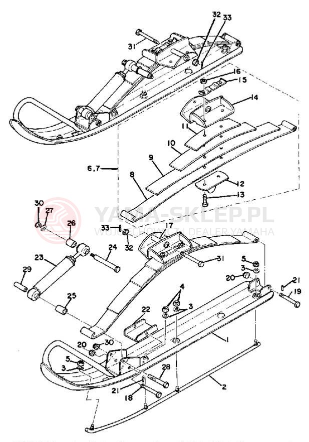 Schemat "płozy" do Yamaha EX340A/EX440A