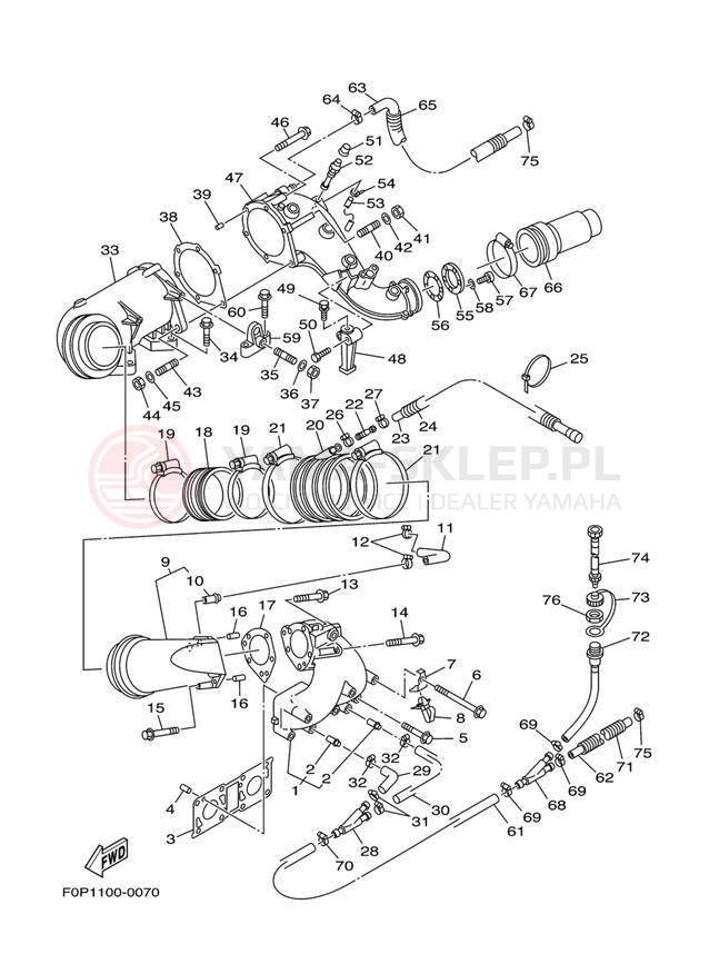 Schemat "wydech" do Yamaha XL800 XA800Y
