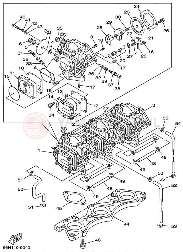 Schemat "Gaźnik" do Yamaha WAVE RUNNER GP1200 GP1200X