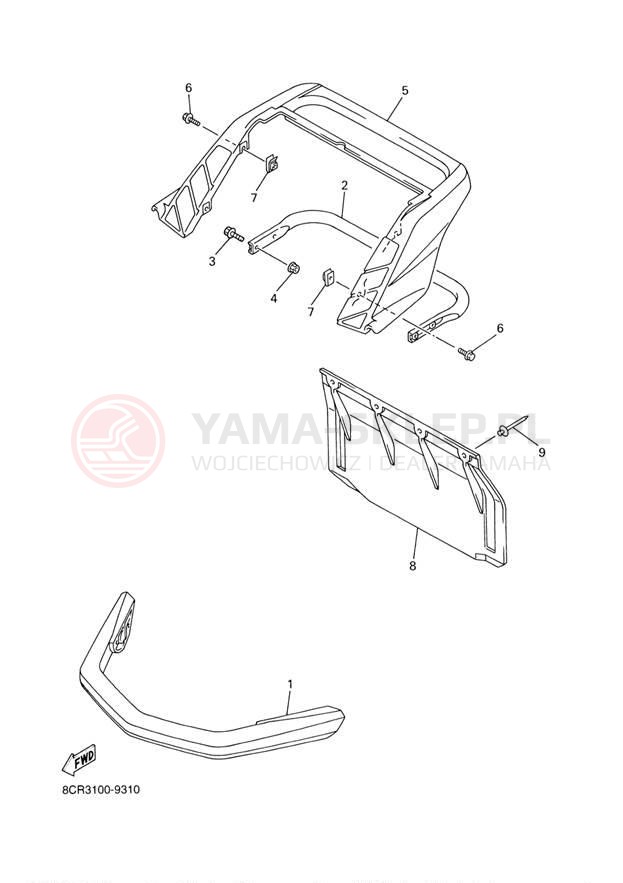 Schemat "zderzak" do Yamaha V-MAX 500 VX500F