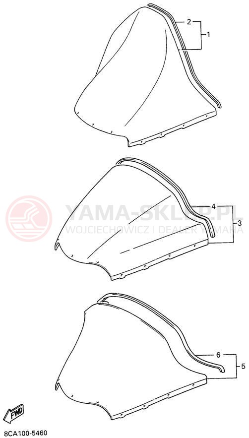 Schemat "BODY RIG" do Yamaha VMAX 500 VX500W