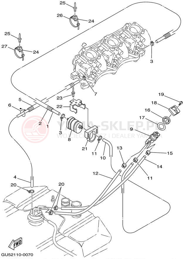Schemat "Układ paliwowy" do Yamaha SV1200/SV1200/SV1200Z