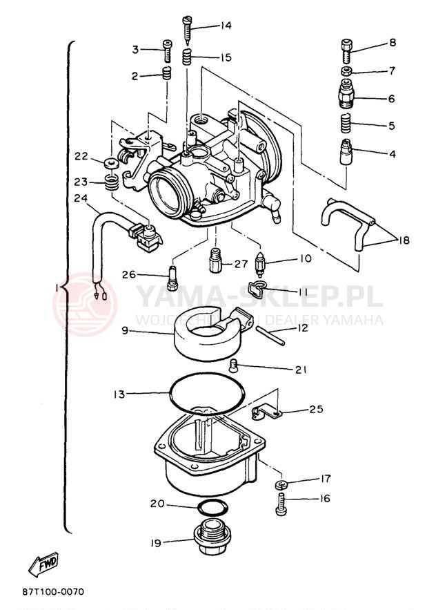 Schemat "Gaźnik" do Yamaha BRAVO LT BR250TA