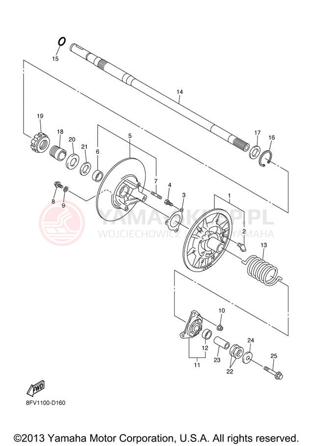 Schemat "Przeniesienie napędu" do Yamaha APEX MTX RX10MTXL