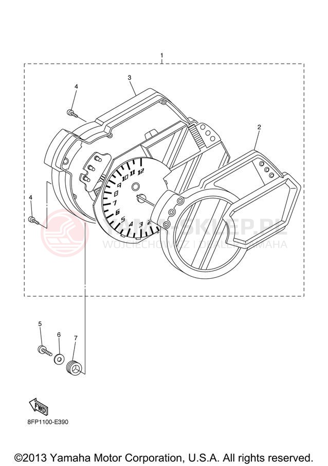 Schemat "licznik" do Yamaha APEX LTX RX10LTXB