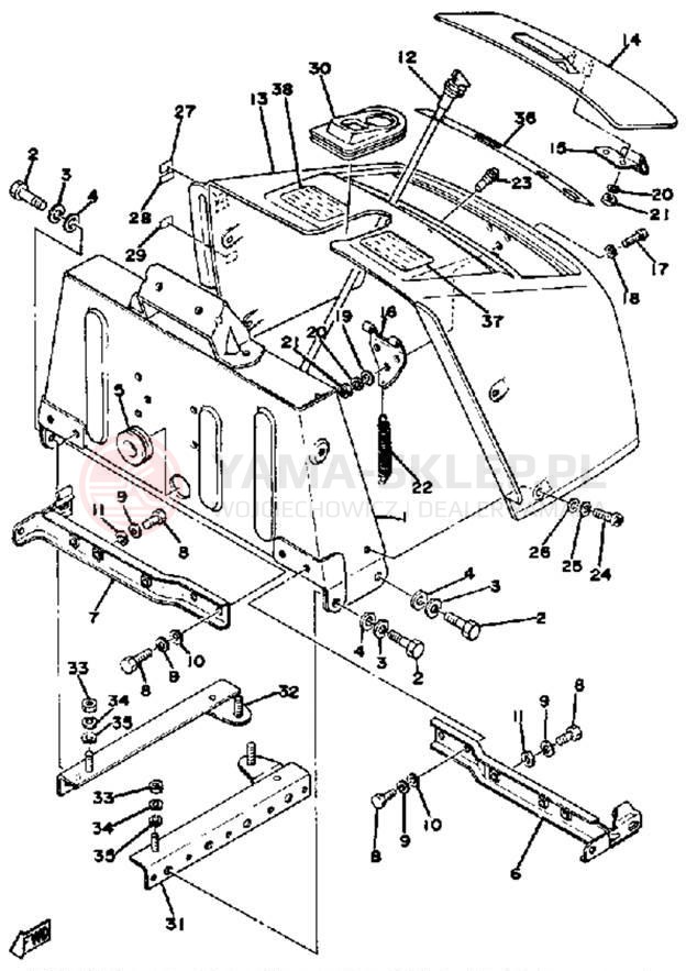 Schemat "STEERING GATE" do Yamaha ET250C