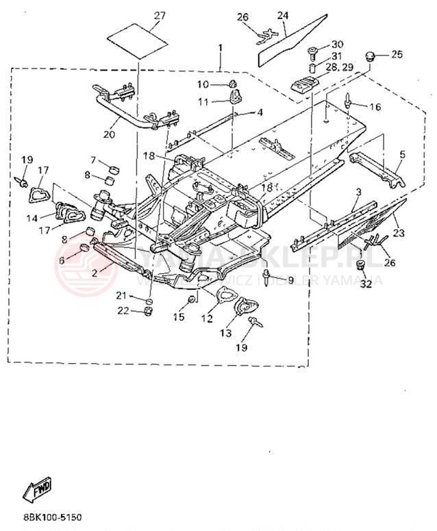 Schemat "rama" do Yamaha VENTURE XL VT480V