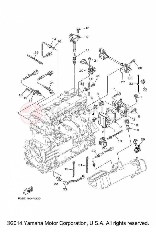 Schemat "układ elektryczny" do Yamaha FX CRUISER SHO FA1800AP