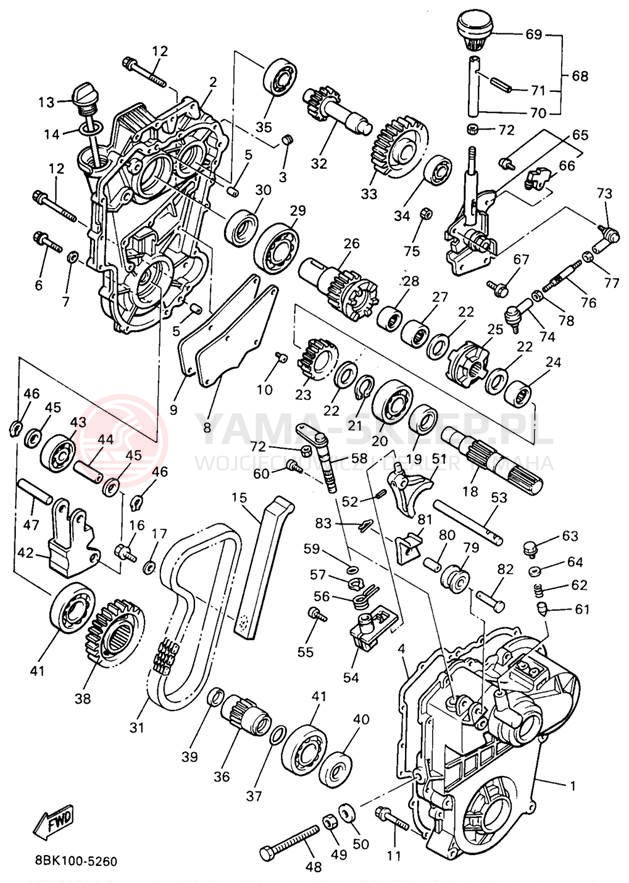 Schemat "Układ napędowy" do Yamaha VENTURE XL VT480A