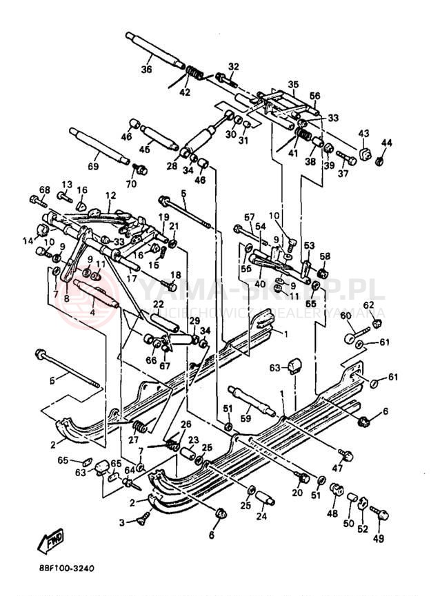 Schemat "Zawieszenie gąsiennicy" do Yamaha PHAZER SS PZ480B