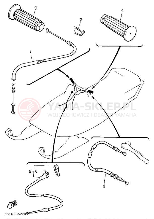 Schemat "Układ chlodzenia" do Yamaha BRAVO T (LONG TRACK) BR250TM