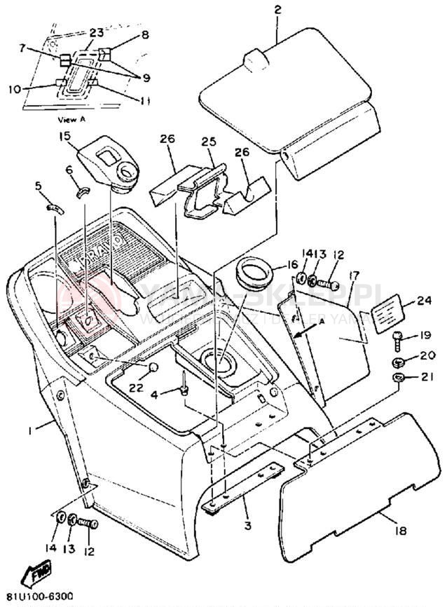 Schemat "INSTRUMENT PANEL" do Yamaha BRAVO T (LONG TRACK) BR250TN