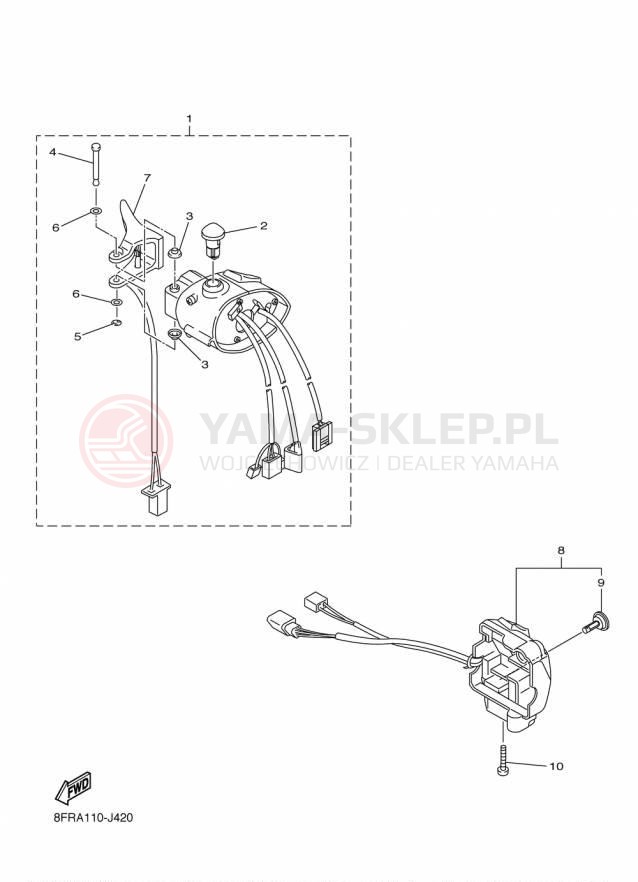Schemat "Kierownica i osprzęt" do Yamaha RS VENTURE GT RST90PGTFB
