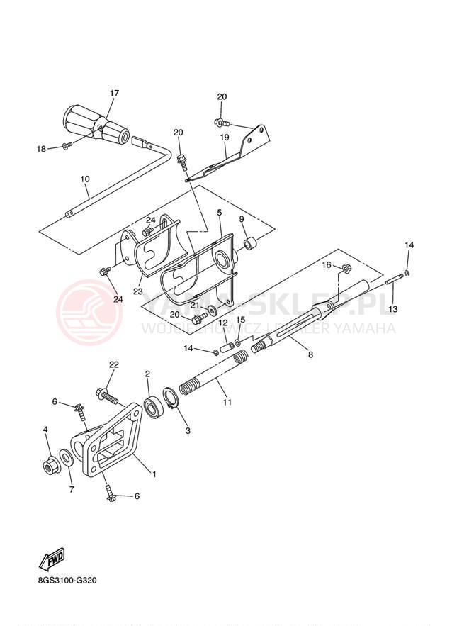 Schemat "Układ napędowy" do Yamaha VK PRO VK10AW/VK10AB