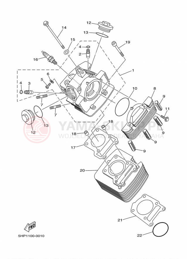 Schemat "cylinder" do Yamaha TTR125LE TTR125LEF