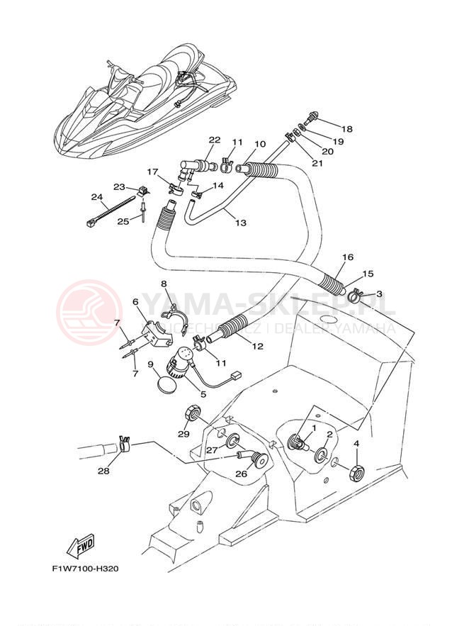 Schemat "Pompa bigle" do Yamaha FX CRUISER SHO FX1800AK