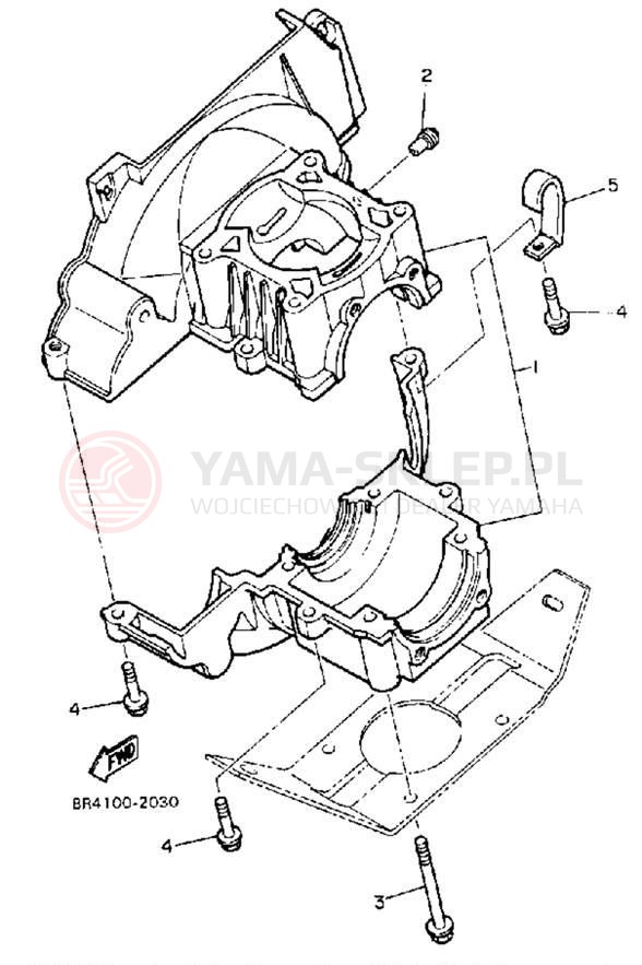 Schemat "Obudowa silnika" do Yamaha BRAVO LT (LONG TRACK) BR250TR