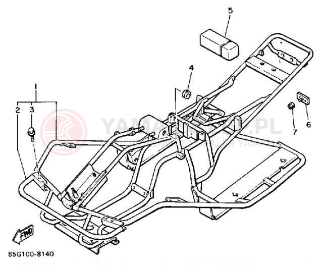Schemat "rama" do Yamaha SNOSCOOT SV80M