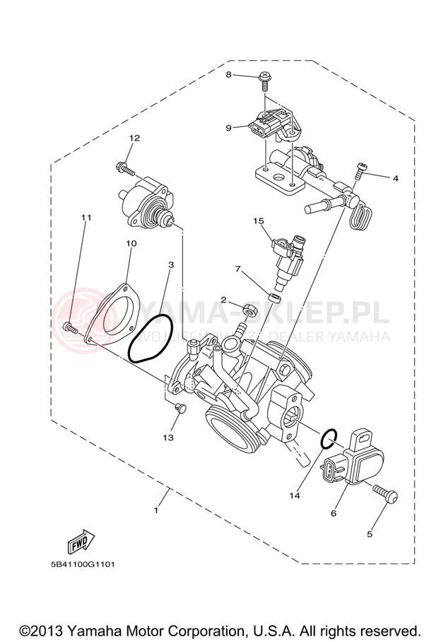 Schemat "Wtrysk paliwa" do Yamaha RHINO 700FI YXR70FXR/YXR70FXGR