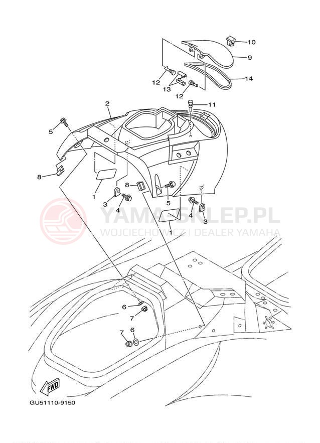Schemat "ENGINE HATCH" do Yamaha SUV1200 SV1200B