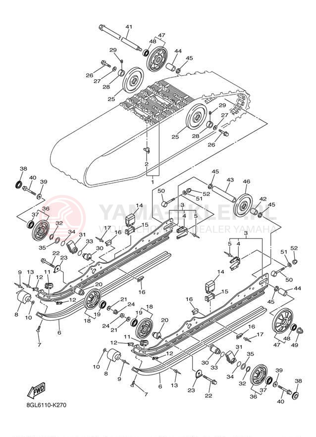 Schemat "Zawieszenie gąsiennicy" do Yamaha FX NYTRO FX10AW