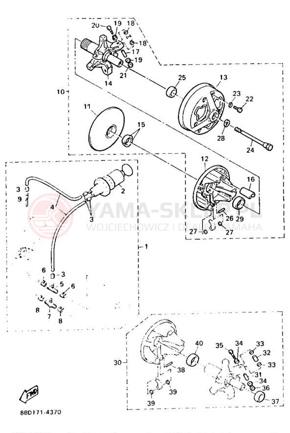 Schemat "Cięgno do odpalania" do Yamaha BRAVO LT BR250TU