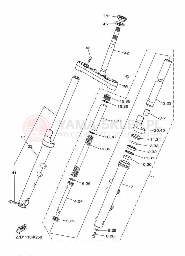 Schemat "Amortyzatory przód" do Yamaha STRYKER XVS13CFCS/XVS13CFS