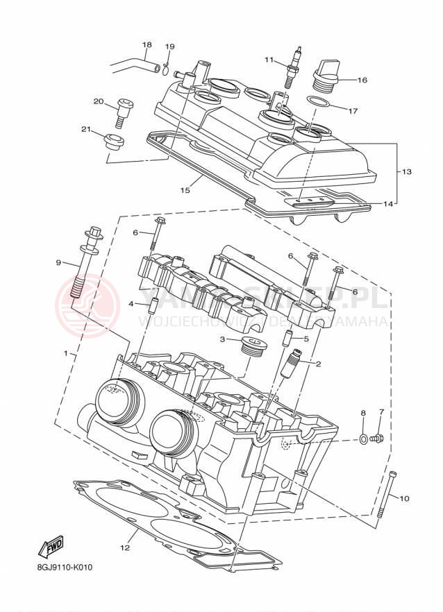 Schemat "głowica" do Yamaha VENTURE MULTI PURPOSE PZ50MPFL