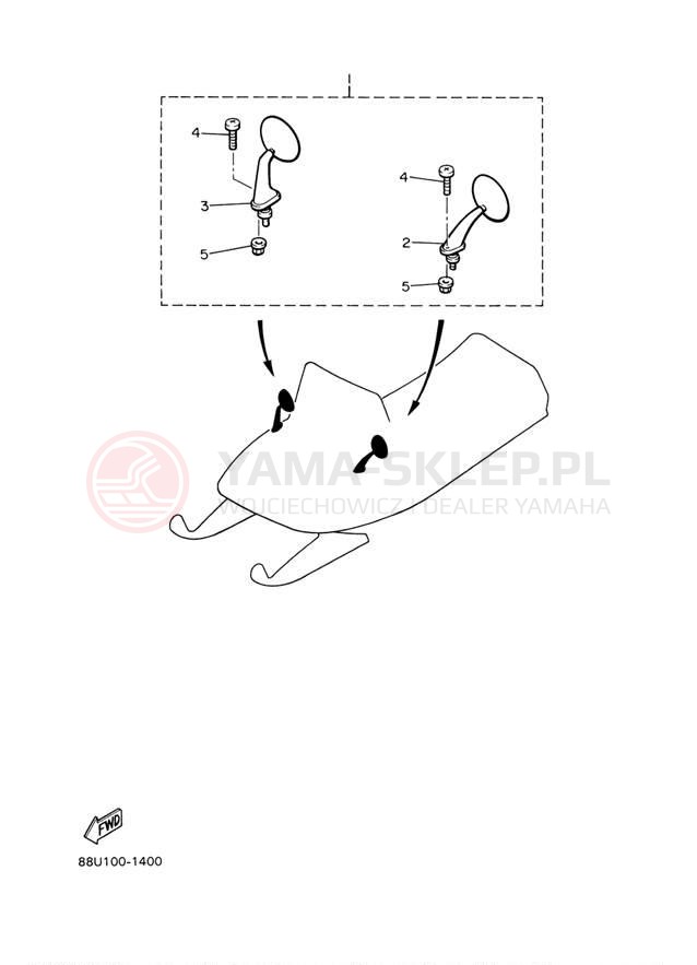 Schemat "REAR VIEW MIRROR" do Yamaha VK540 III VK540EF