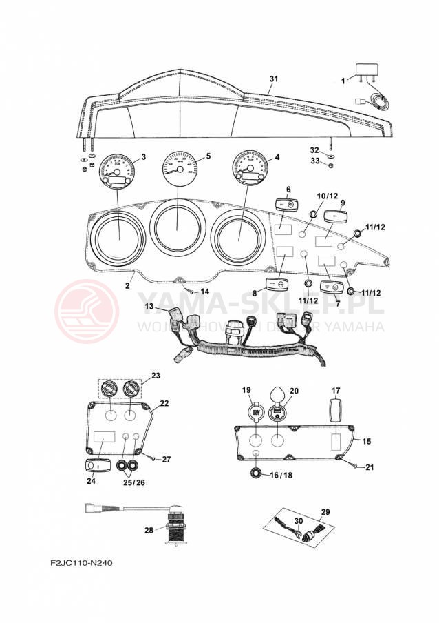 Schemat "układ elektryczny" do Yamaha 212SS XAT1800DP/XAT1800CP