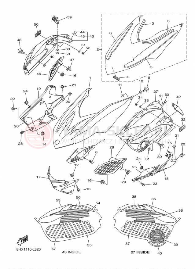 Schemat "Osłony" do Yamaha RS VENTURE TF RST90PTFFB