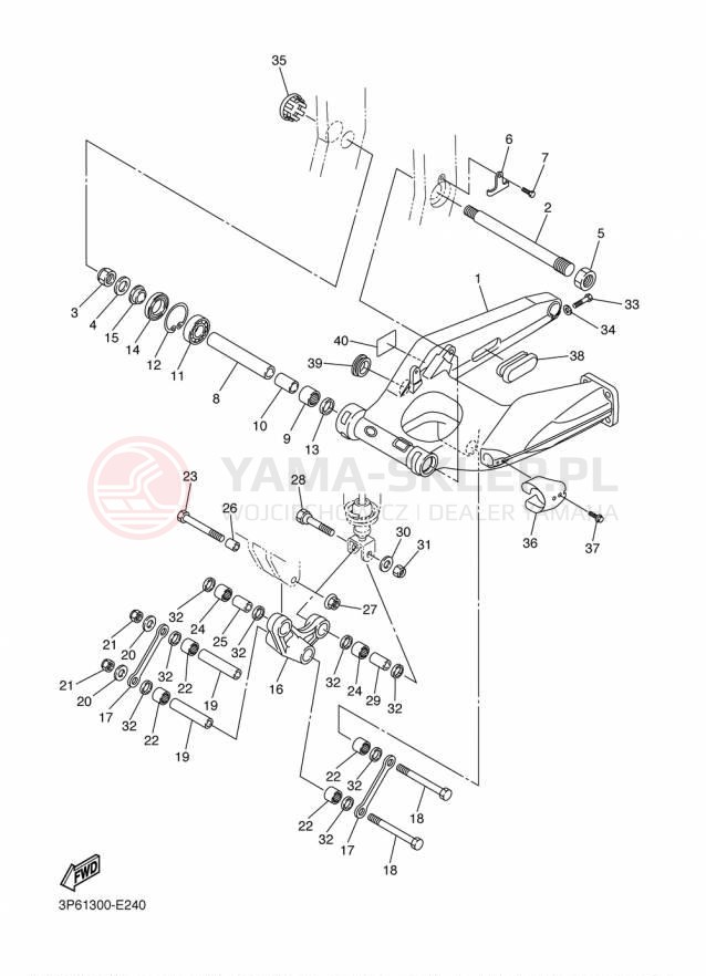 Schemat "wahacz" do Yamaha FJR1300A FJR13AFC/FJR13AF