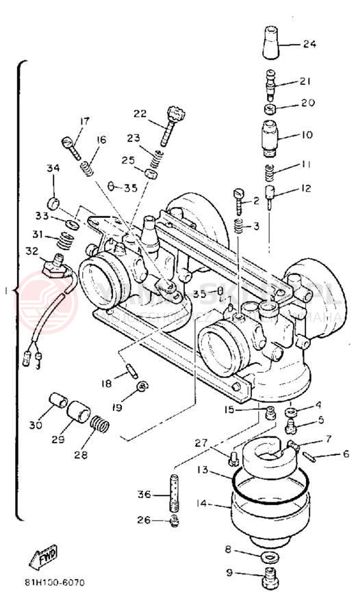 Schemat "Gaźnik" do Yamaha VENTURE GT VT480GTS